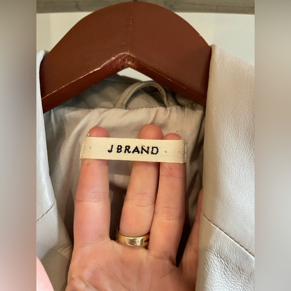 J Brand taupe Lamb Leather Lennox Women's Blazer Jacket Size Small - Picture 4 of 6